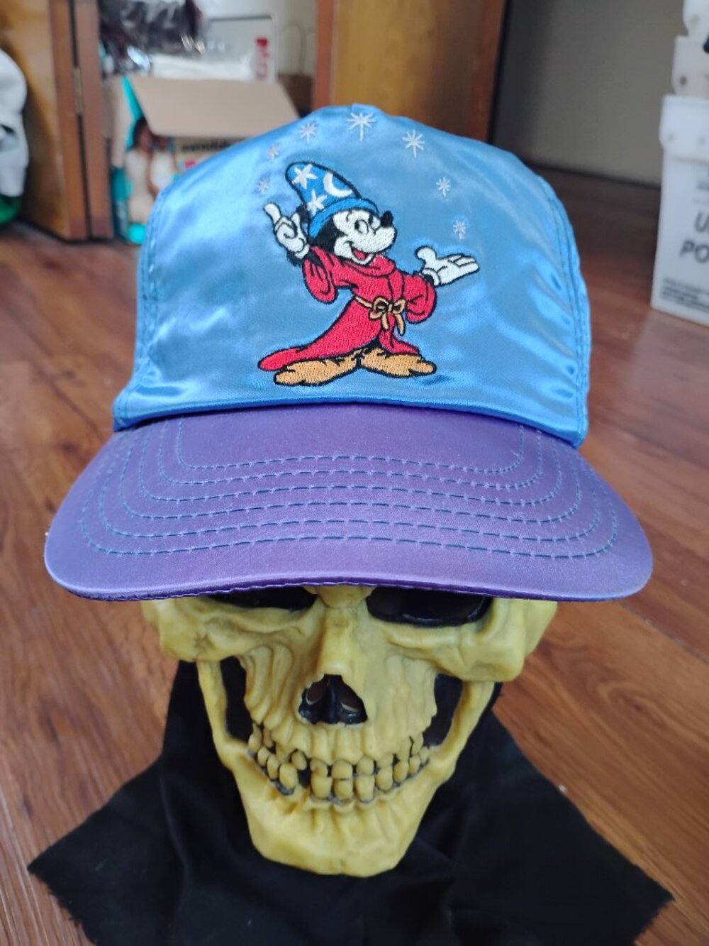Vintage Disney Mickey Mouse Fantasia Two Tone Nylon Strap Hat Cap